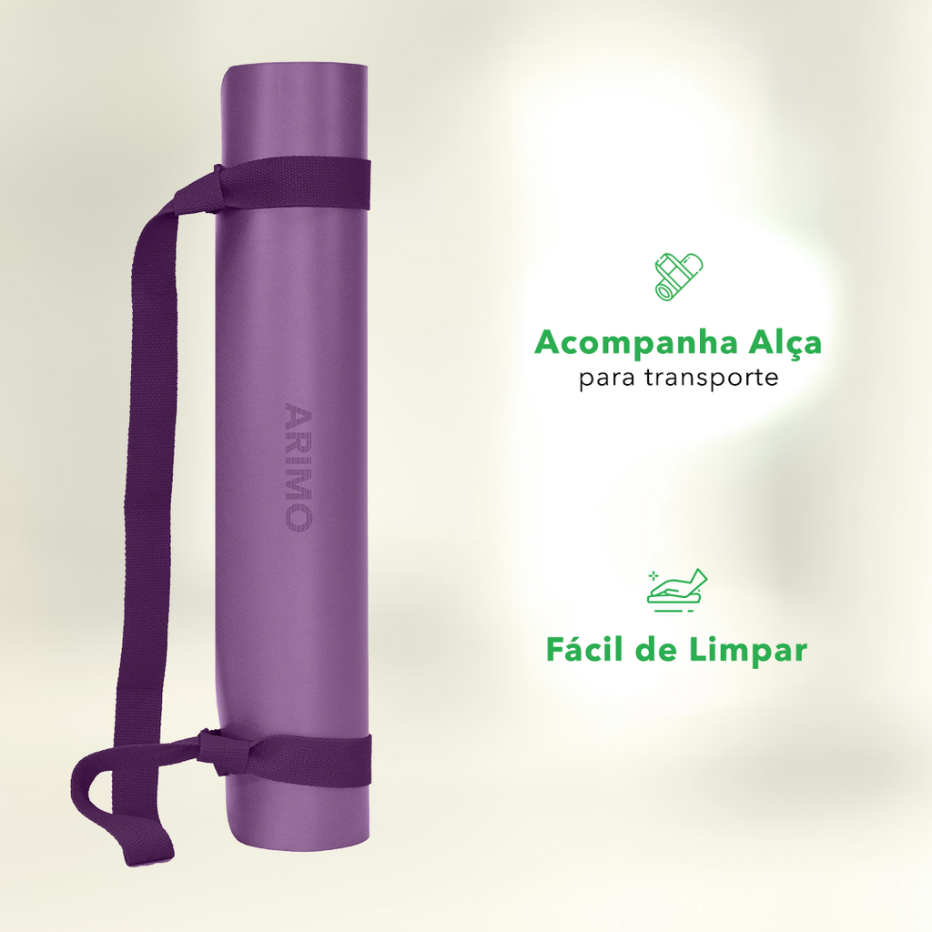 Arimo Pro Tapete de Yoga com Linhas PU + Borracha Natural
