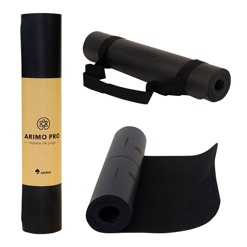 Arimo Pro Tapete de Yoga com Linhas PU + Borracha Natural