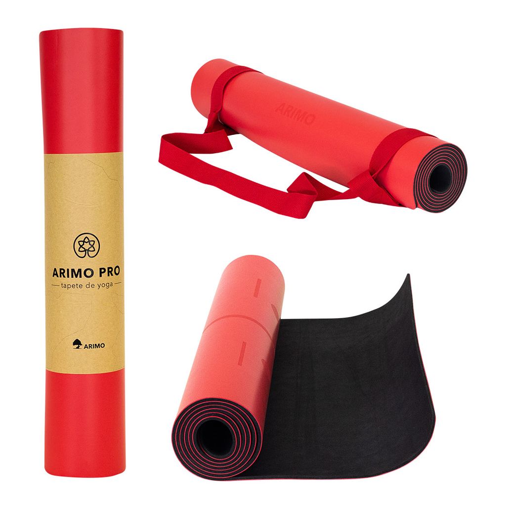 Arimo Pro Tapete de Yoga com Linhas PU + Borracha Natural