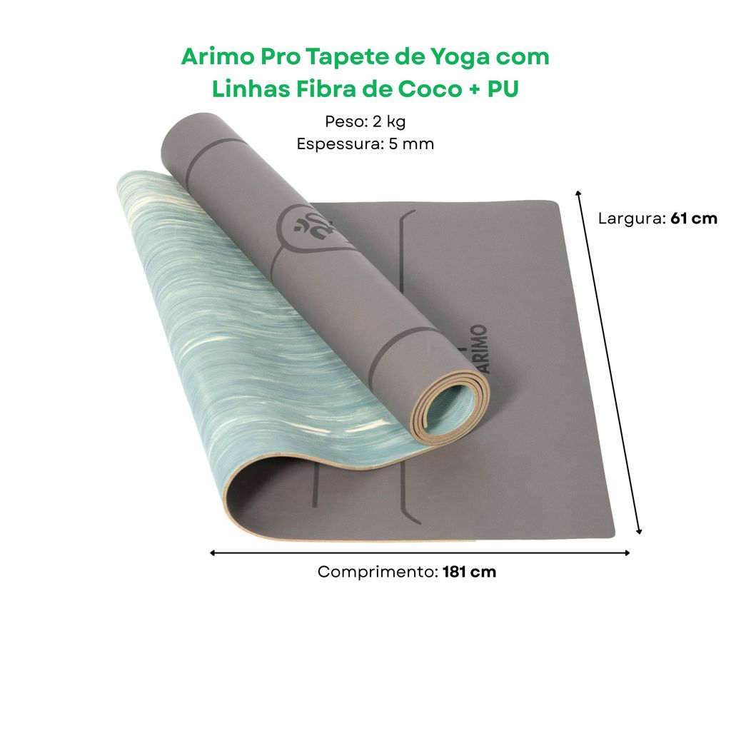 Arimo Pro Tapete de Yoga Fibra de Coco + PU