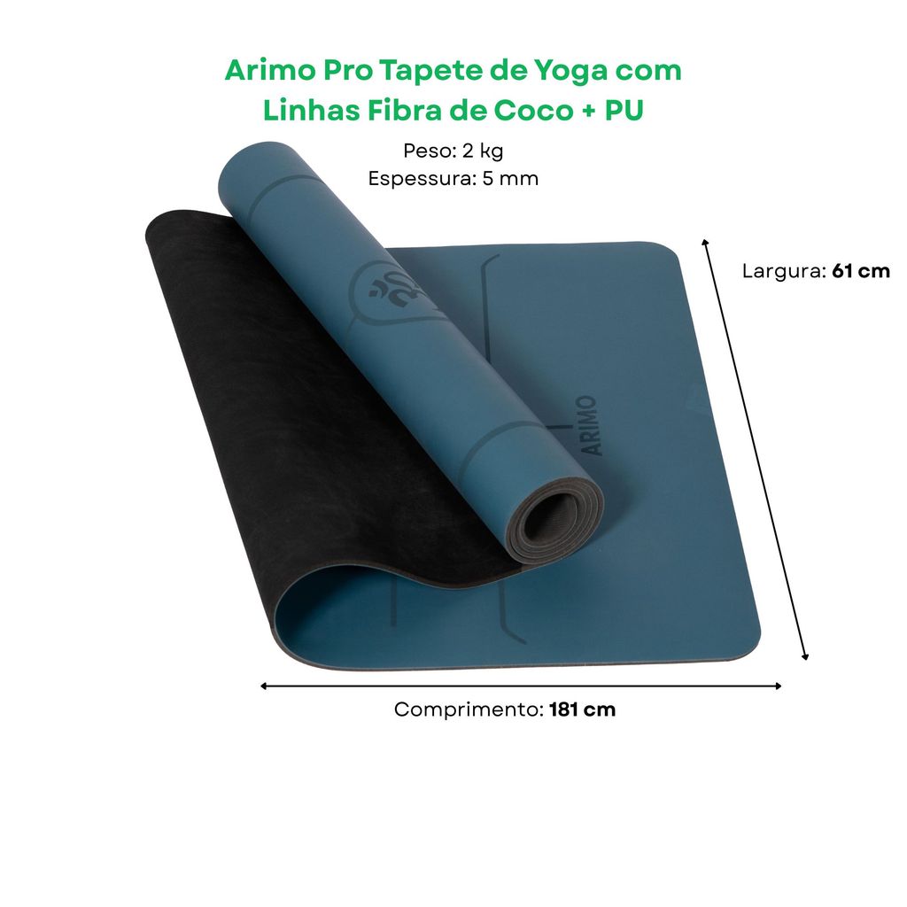 Arimo Pro Tapete de Yoga Fibra de Coco + PU